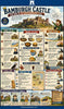 Informational poster about Bamburgh Castle with text, images, and graphics.