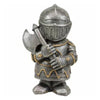 Miniature Close Helm Knight Figurine | 12.5cm Armoured Warrior with Battleaxe E Miniature E
