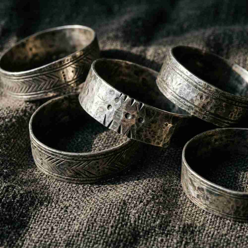 Cuerdale Hoard silver arm rings Viking artifacts: Archeological treasure of ribbon-style silver rings used as currency and status symbols