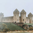 a recreated image of how Rhuddlan castle may have looked
