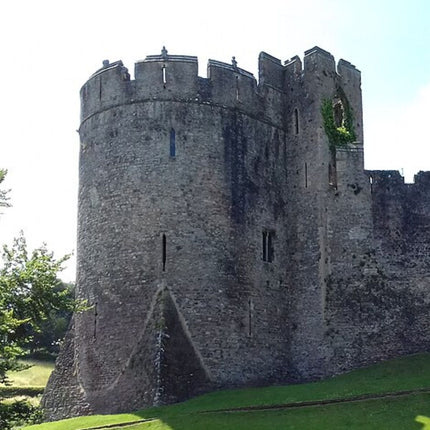 photograph of a round tower at chepstow castle