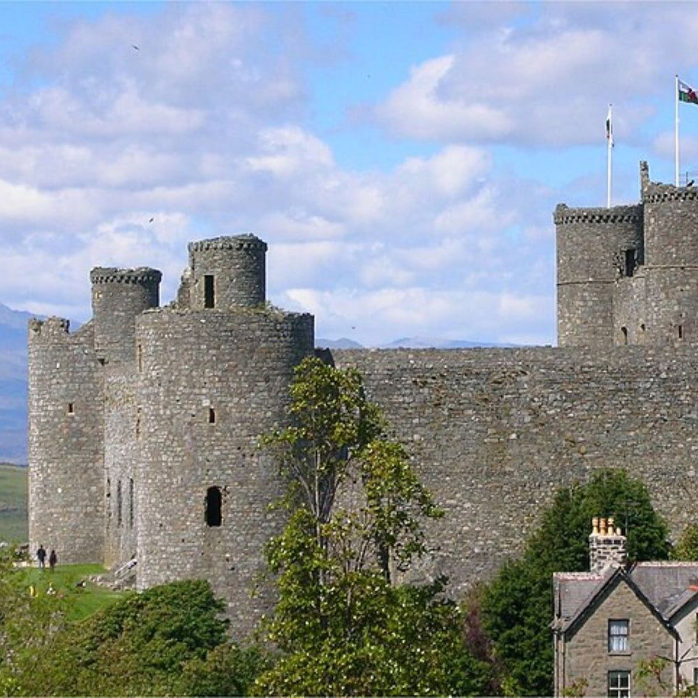 Harlech Castle above the coast of Gwynedd