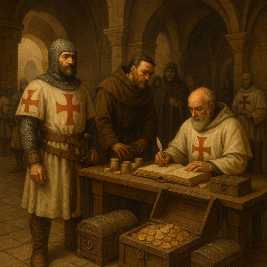 Knights Templar banking system medieval innovation: Encrypted credit system and financial methods that pioneered medieval banking