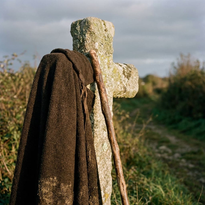 A pilgrim's cloak and staff on the road