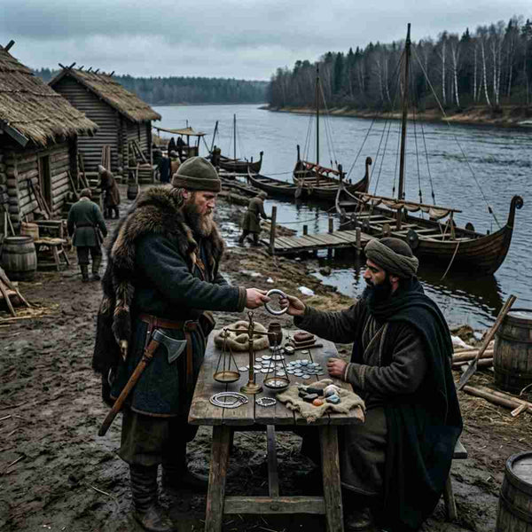 Permian silver rings Viking trade routes Norse merchants: Precious metal currency used by Viking traders on Eastern European and Russian trade routes