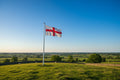 England Flag overlooking a hill