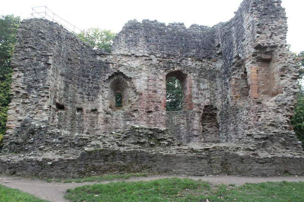 The flat side of the Welsh Tower at Ewloe Castle with its round-arched windows, October 2026