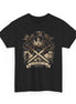 Fall of Camelot design on a black T-shirt