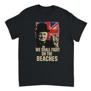 Winston Churchill T-Shirt – We Shall Fight on the Beaches Print Material