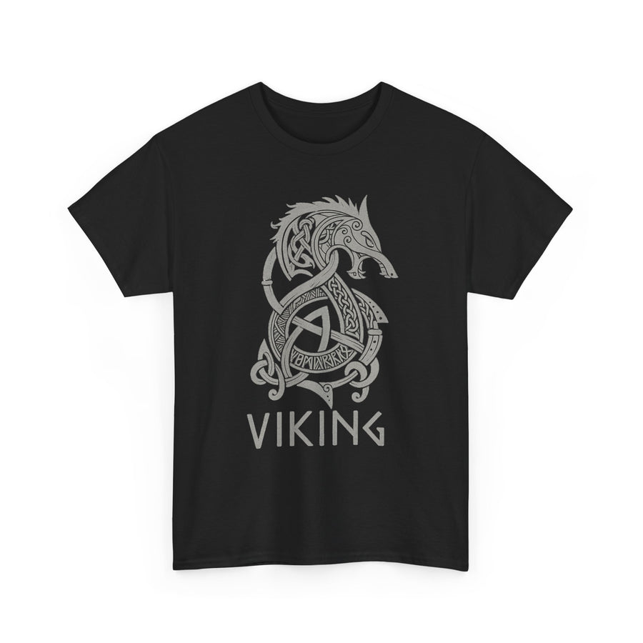 Viking Wolf design on a black T-shirt