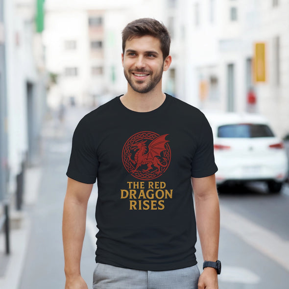 The Red Dragon Rises T-Shirt – Welsh Dragon Shirt Red Dragon