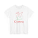 Cymru Welsh Dragon T-Shirt | Minimalist Line Art Design White T-Shirt White