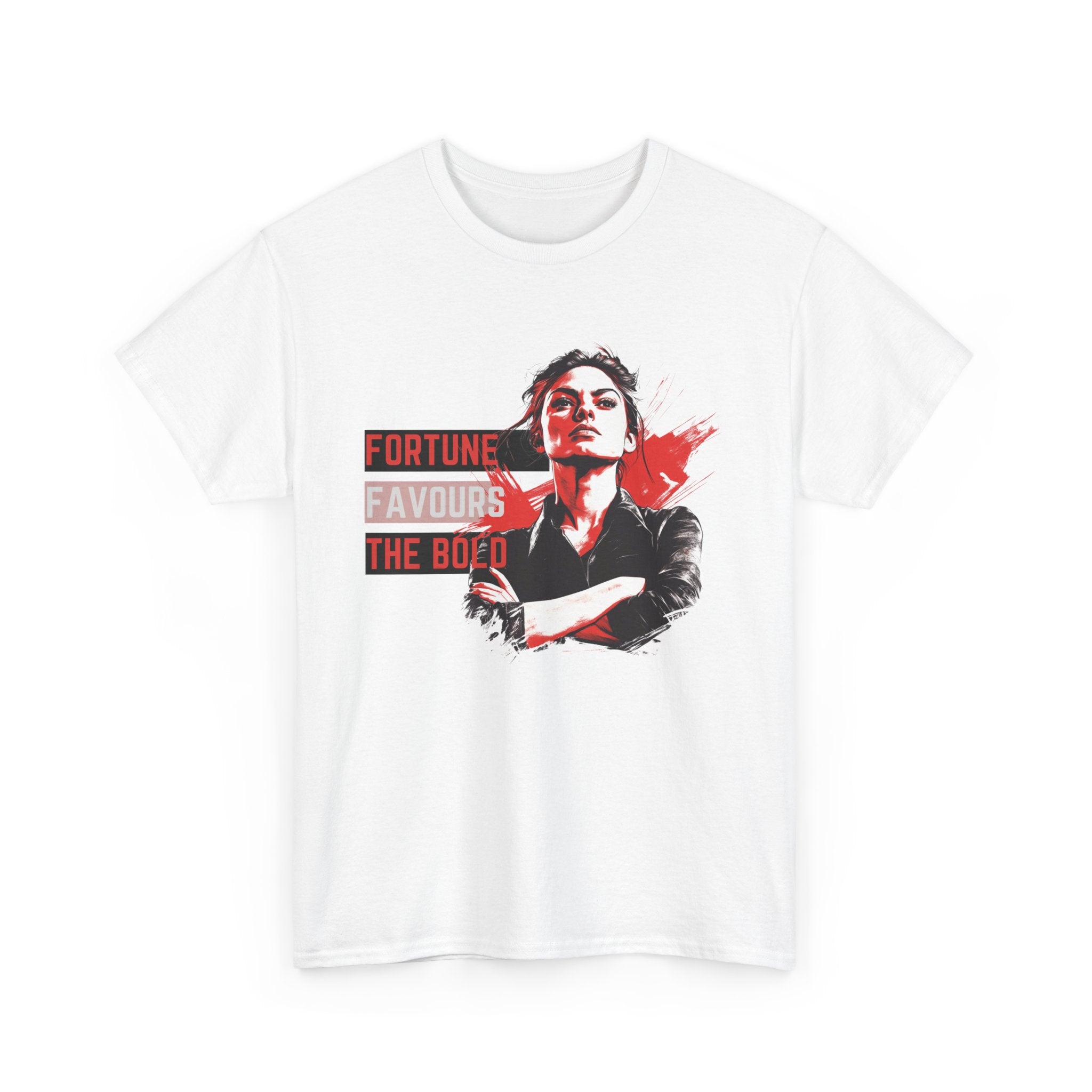 Fortune Favours the Bold T-Shirt | Women's Graphic Tee White T-Shirt White