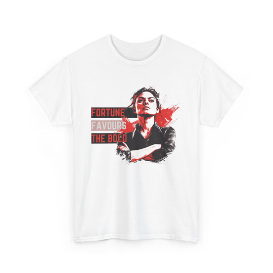 Fortune Favours the Bold T-Shirt | Women's Graphic Tee White T-Shirt White
