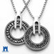 Large Elder Futhark Rune Viking Pendant | Stainless Steel Viking Necklace for Men Silver Jewellery Silver