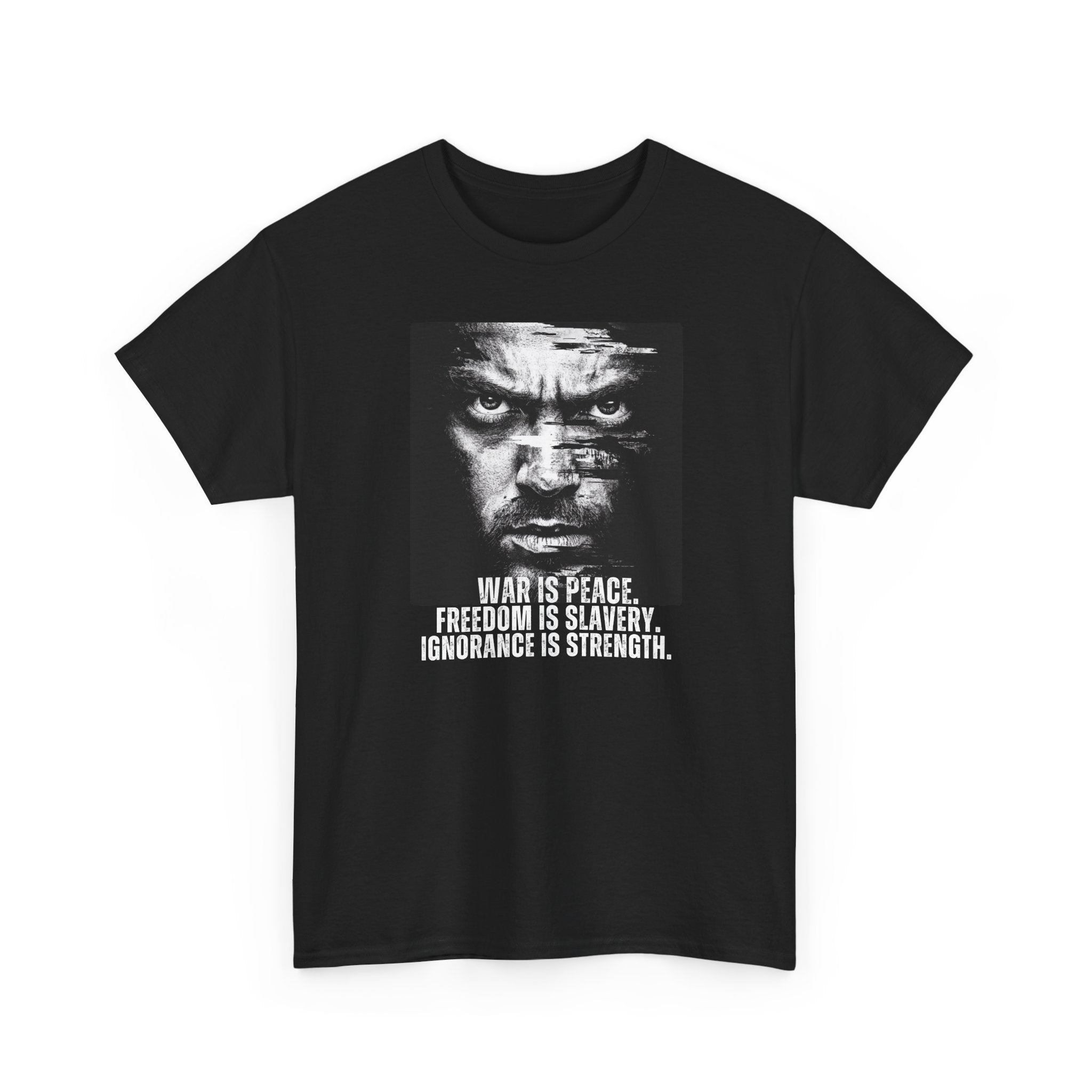 Orwell 1984 Three Slogans T-Shirt | War Is Peace Black T-Shirt Black