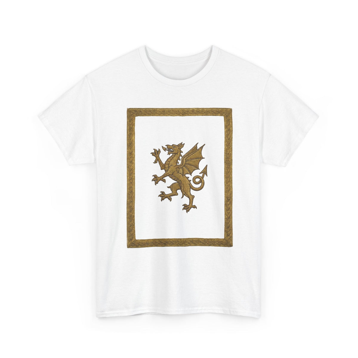 Y Ddraig Aur design on a white T-shirt