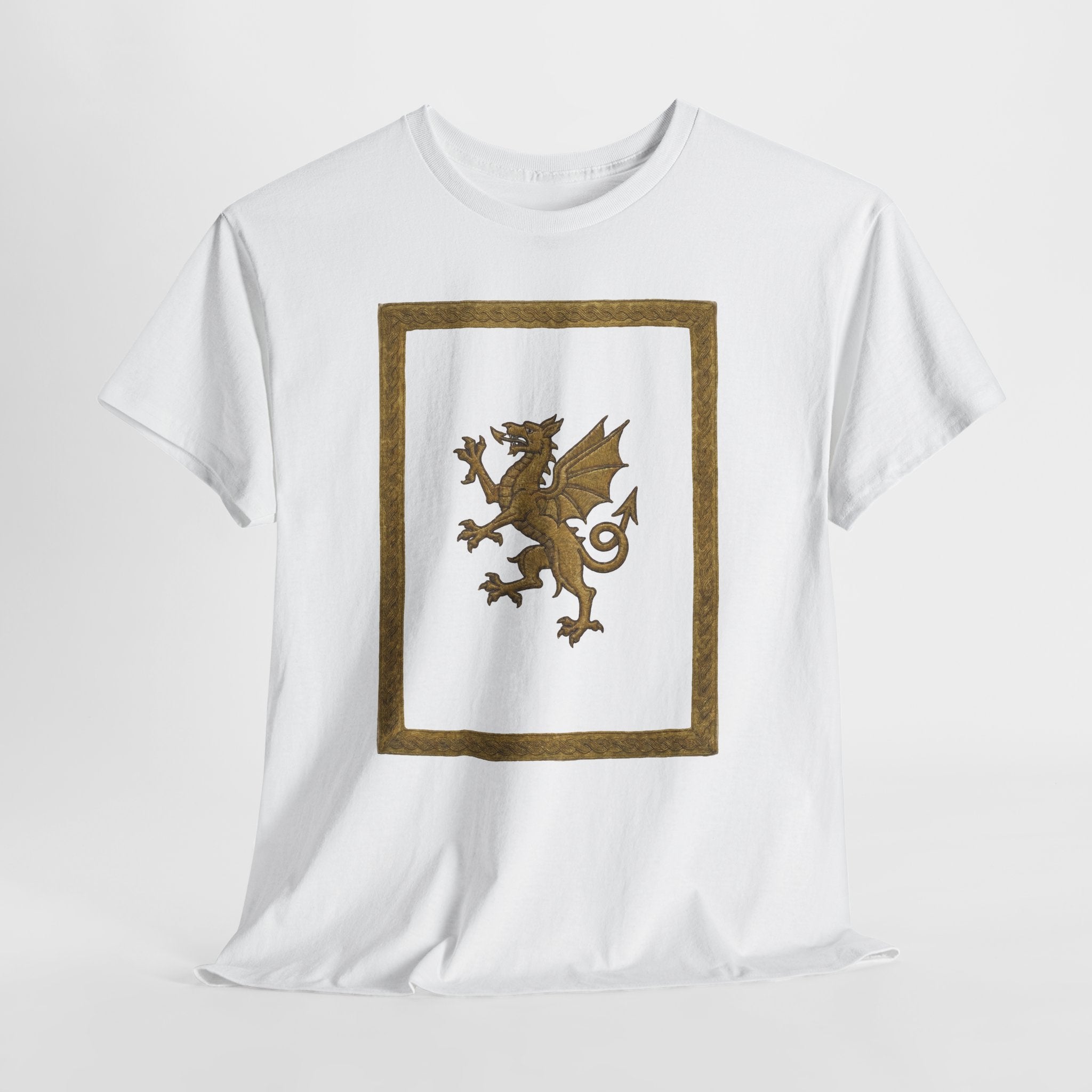 Y Ddraig Aur design on a white T-shirt