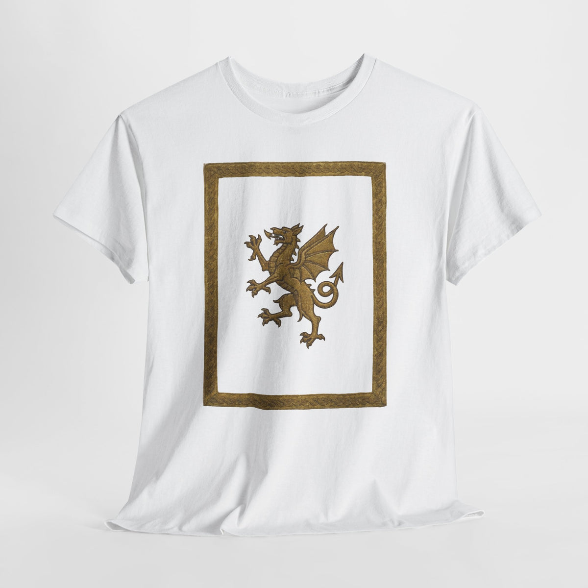 Y Ddraig Aur design on a white T-shirt