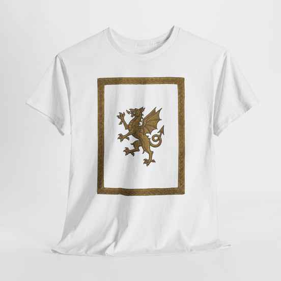 Y Ddraig Aur design on a white T-shirt