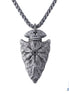 Viking Vegvísir Arrowhead Necklace | Norse Protection Pendant in Zinc Alloy Jewellery