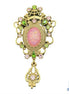 Vintage Baroque Palace Brooch | Large Pink Gemstone & Crystal Statement Pin Jewellery
