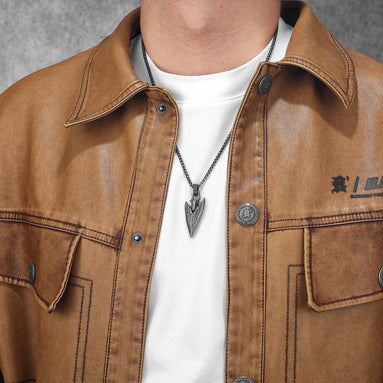 The Hunter’s Mark: Stainless Steel Viking Spearhead & Arrow Pendant Necklace