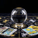150mm optical glass crystal ball on wooden stand for scrying, meditation, and divination practice