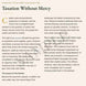 Text document discussing taxation and its historical impacts on a landscape and people.