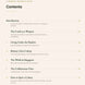 Table of contents for a book or document with chapter titles and page numbers.