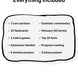 A digital listing graphic titled 'Everything Included' on a white background, showing a checklist of included study materials such as core sections, flashcards, games, a timeline, answers, commentary, glossary, and bonus posters inside a black hand-drawn rounded rectangle. Text at the bottom reads 'Digital download • Instant access'.
