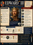 Infographic about Edward III, the Warrior King of England, with historical details and illustrations.
