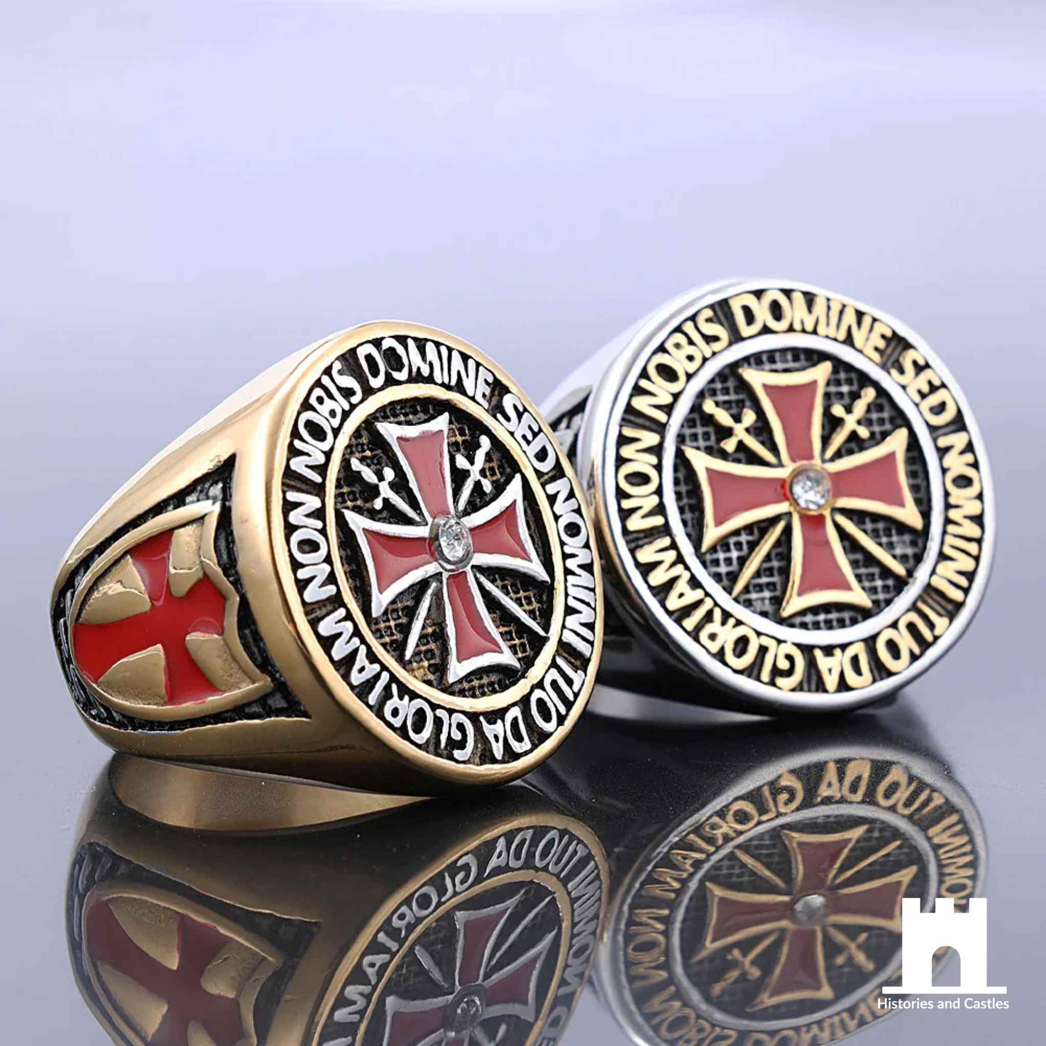 The Grand Master’s Vow: Knights Templar Latin Motto Signet Ring Jewellery