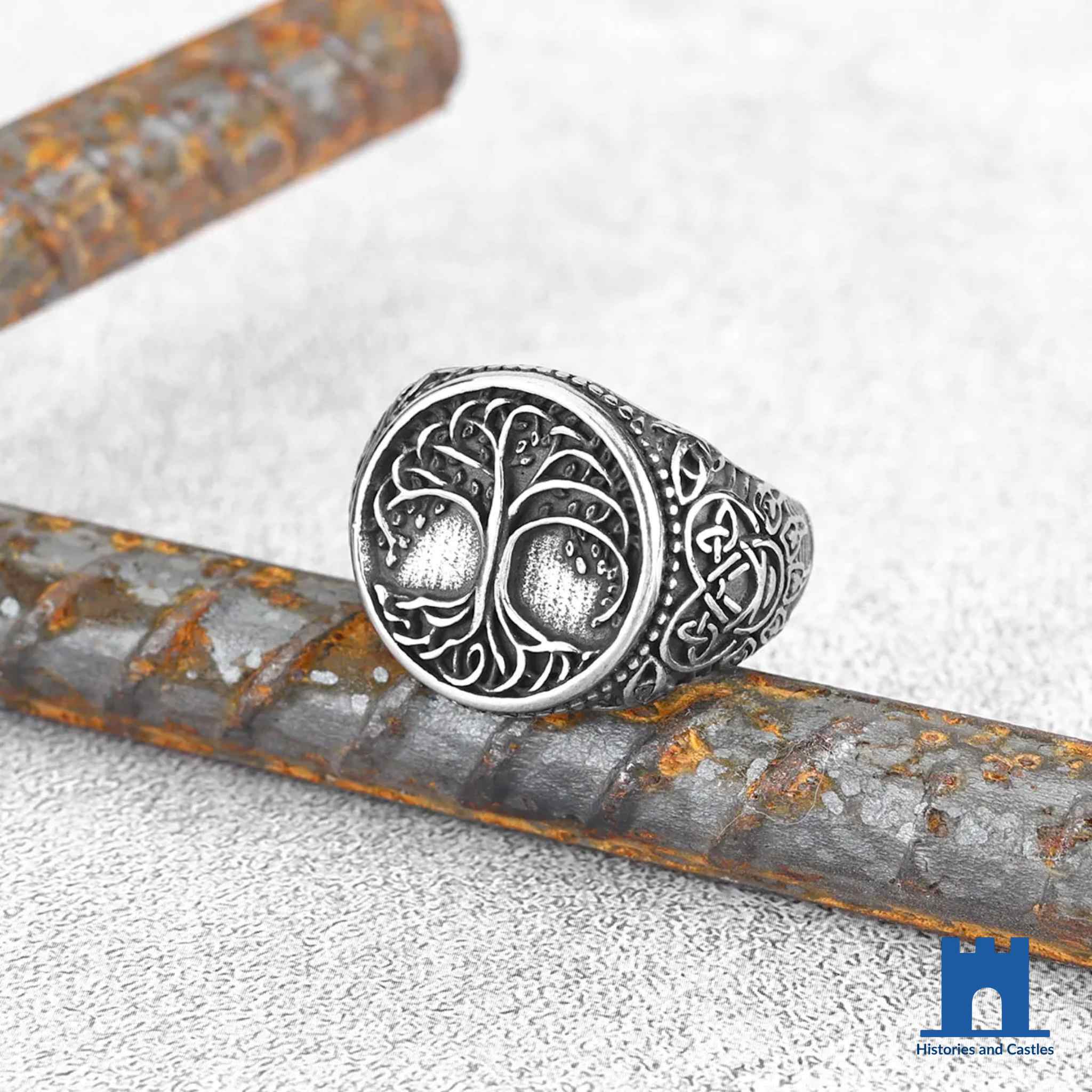 Vintage Tree of Life New Personalized Viking Ring Stainless Steel Men's Fashion and Creative Girls Party Jewelry Gifts Wholesale Jewellery