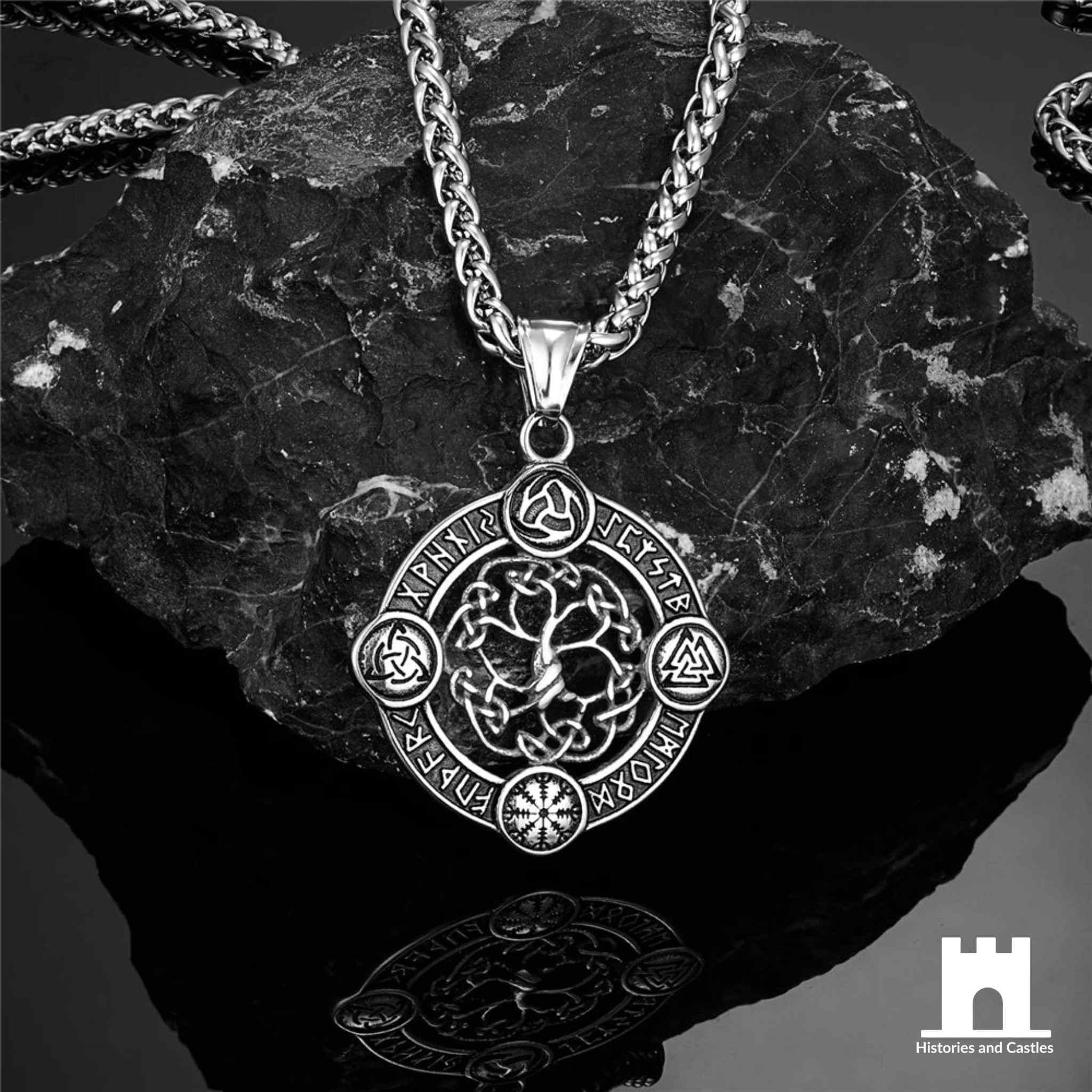 Tree of Life Runic Pendant | Viking Yggdrasil Necklace Jewellery
