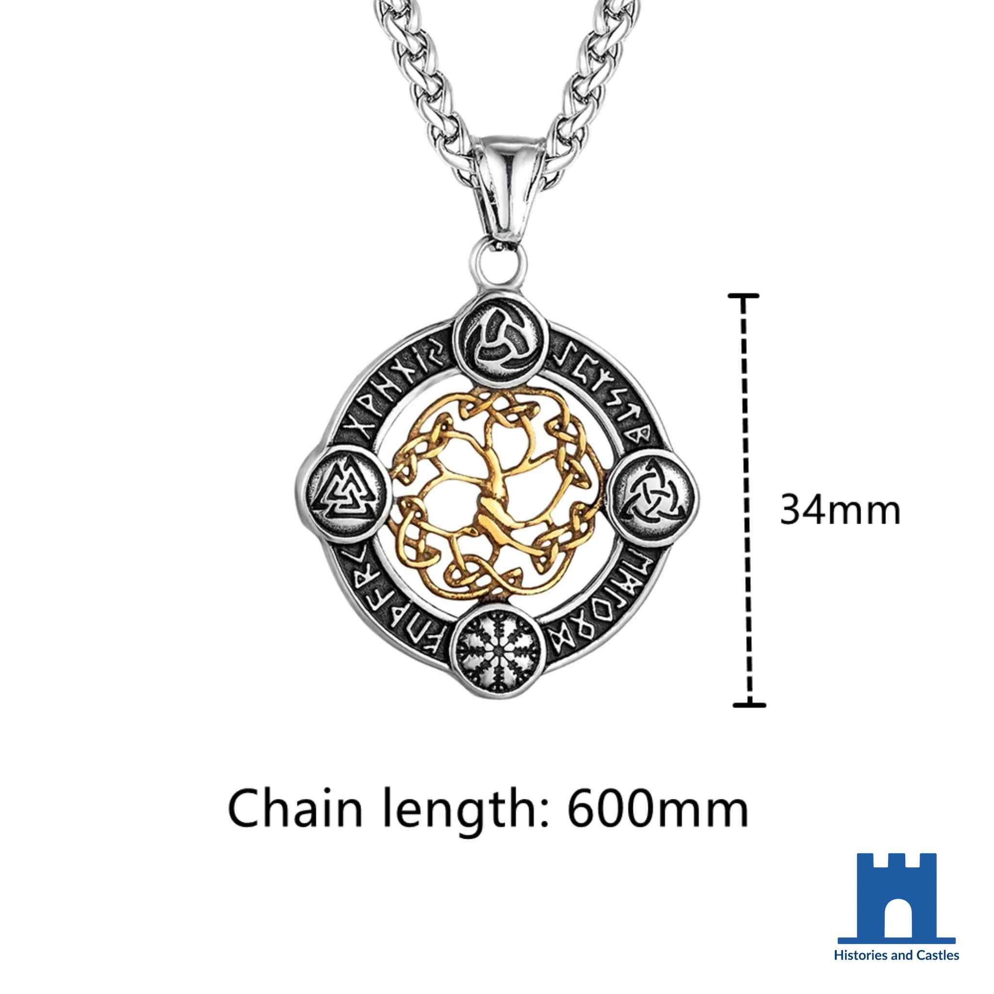 Tree of Life Runic Pendant | Viking Yggdrasil Necklace Jewellery