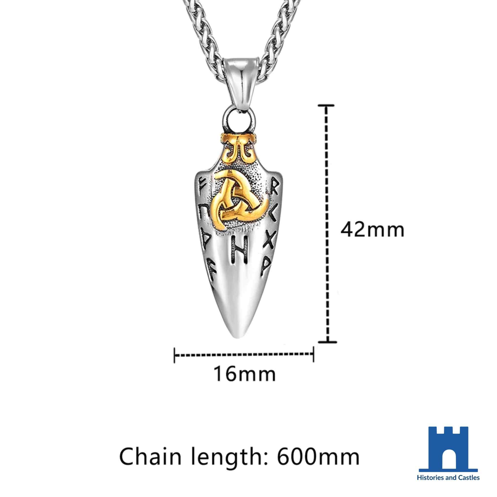 Odin’s Spearhead Valknut Necklace | Viking Gungnir Pendant Jewellery