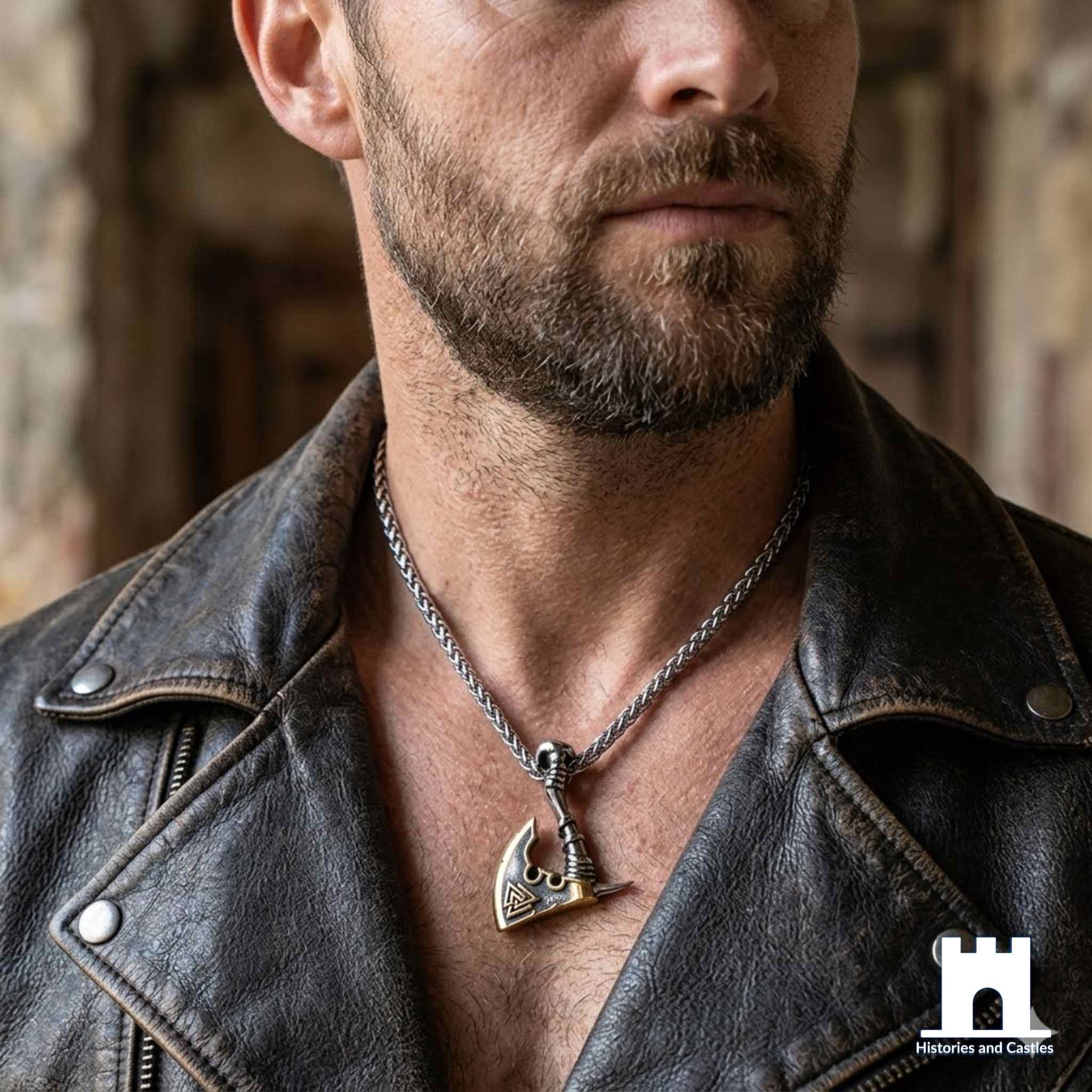 Viking Axe Valknut Pendant | Norse Warrior Necklace Jewellery