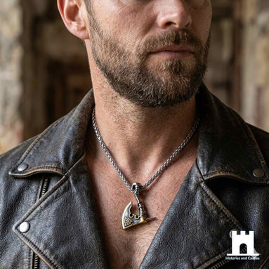 Viking Axe Valknut Pendant | Norse Warrior Necklace Jewellery