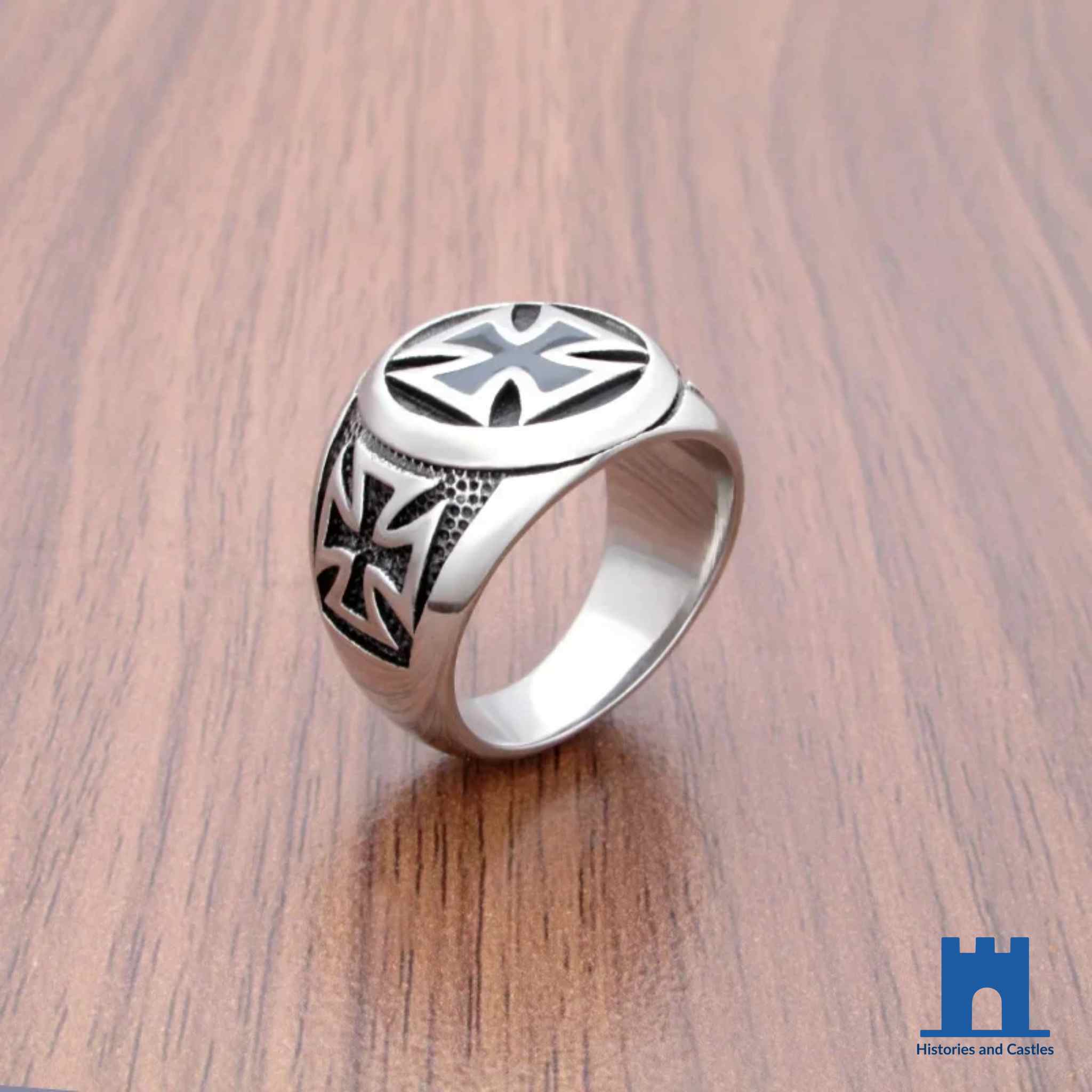 Stainless Steel Knights Templar Signet Ring Jewellery