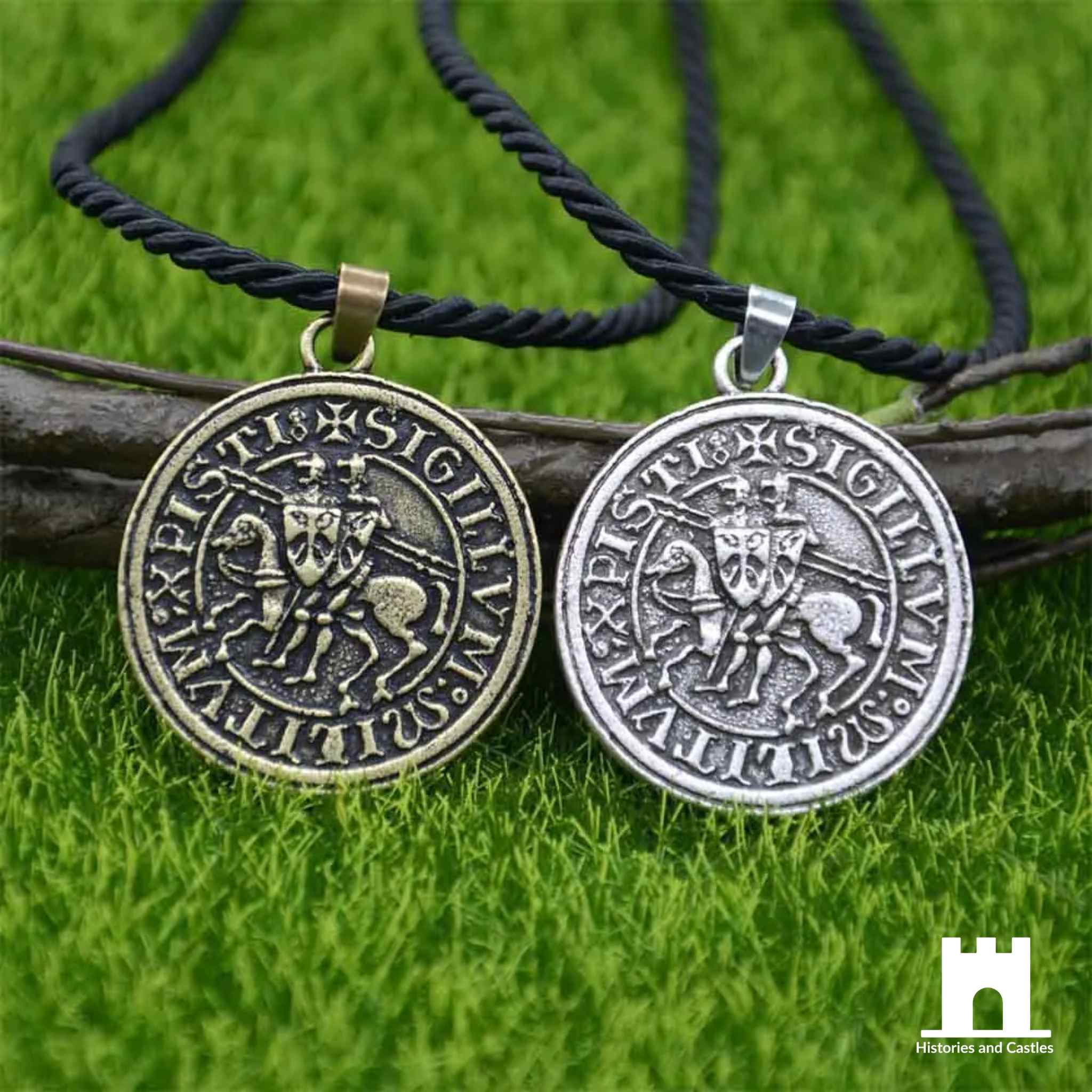 Historic "Two Knights" Templar Seal Pendant Jewellery