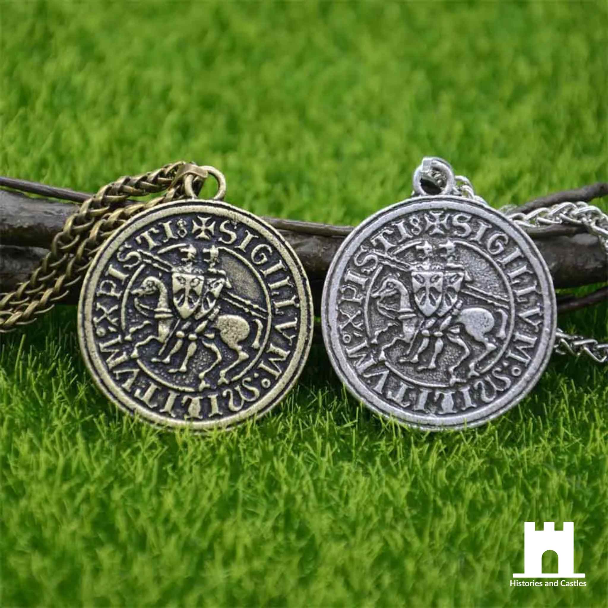 Historic "Two Knights" Templar Seal Pendant Jewellery