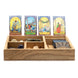 Tarot Box with Card Holder & 4 Sections – Wooden Deck and Crystal Storage Tarot Cards