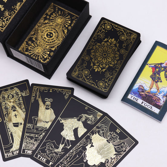 Gold Foil Tarot Deck – 78 Card Set with Guidebook & Gift Box Tarot Cards