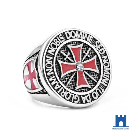 The Grand Master’s Vow: Knights Templar Latin Motto Signet Ring Silver Jewellery Silver