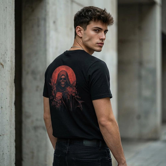 Grim Reaper T-Shirt – Blood Moon Back Print T-Shirt