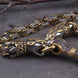 Viking Wolf Heavy Chain with Mjolnir  | Stainless Steel Byzantine Chain