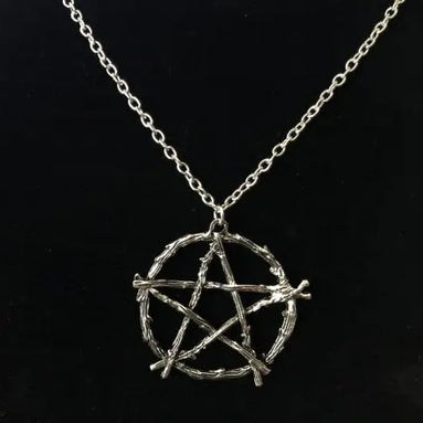 Gothic Branch Pentagram Pendant Necklace Bramble Thorns Witchcraft Amulet Occult Wiccan Steampunk Jewelry