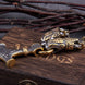 Viking Wolf Heavy Chain with Mjolnir  | Stainless Steel Byzantine Chain