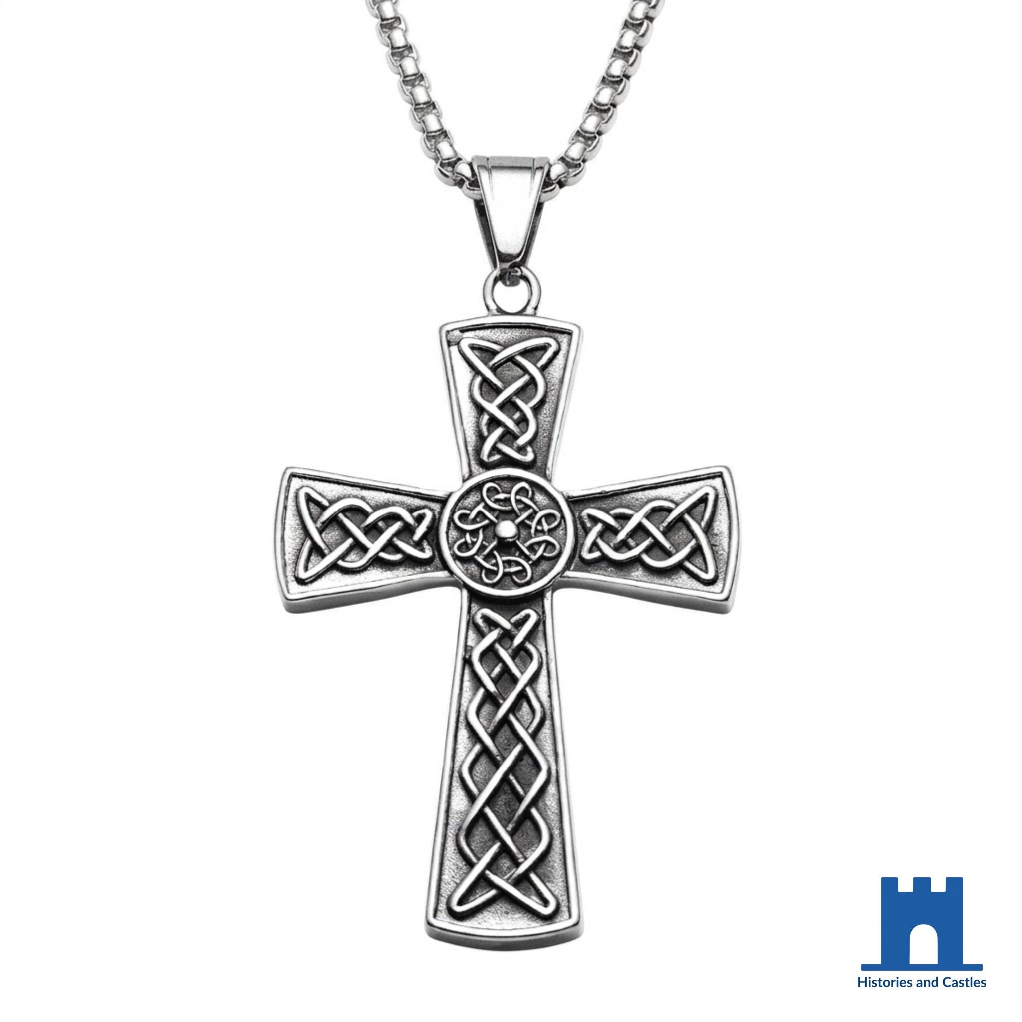 Knights Templar Celtic Knot Cross Pendant With Chain Jewellery With Chain